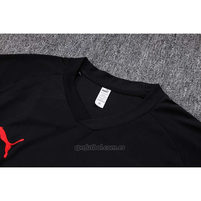 Chandal del AC Milan Manga Corta 2022-2023 Negro - Pantalon Corto